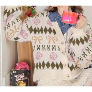 NEW VERY J twas the night long sleeve cardigan in beige